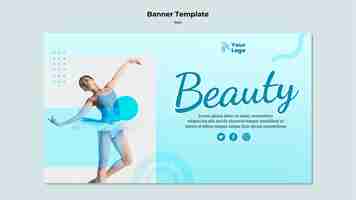 Free PSD ballet dancer banner template with photo