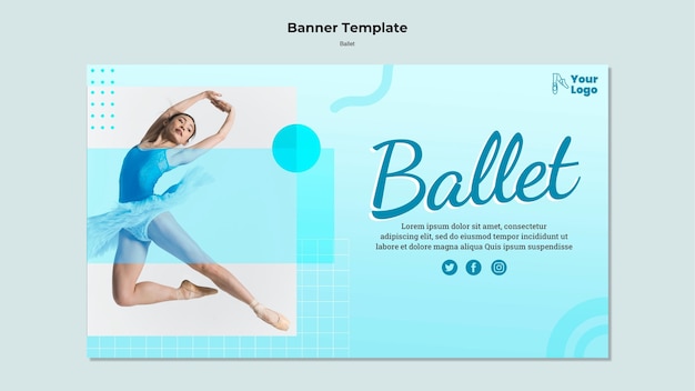 PSD gratuito modello di banner ballerino di balletto