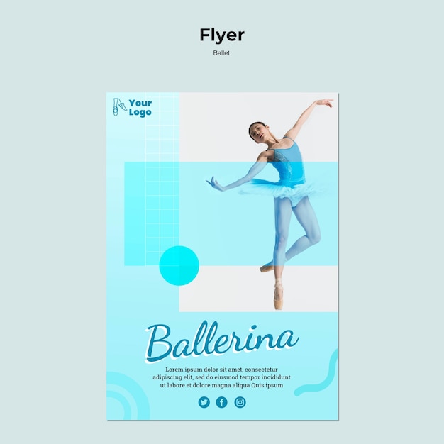 Free PSD ballet dancer flyer template