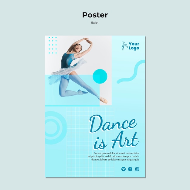 Ballet dancer poster with photo