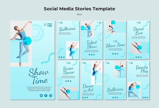 Free PSD ballet dancer social media stories