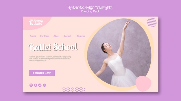 Modello di landing page del giorno di balletto