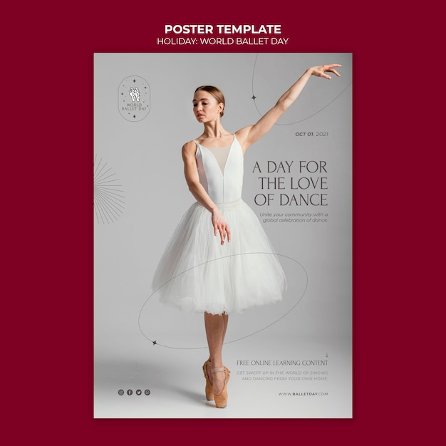 Free PSD ballet holiday poster template