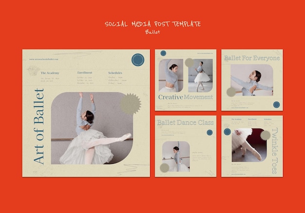 Free PSD ballet social media post design template