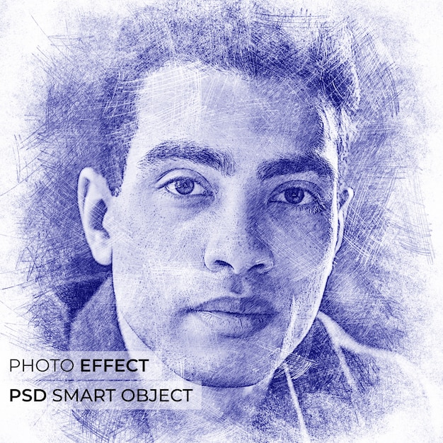 Free PSD ballpoint pen photo effect