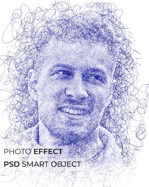 Free PSD ballpoint pen photo effect