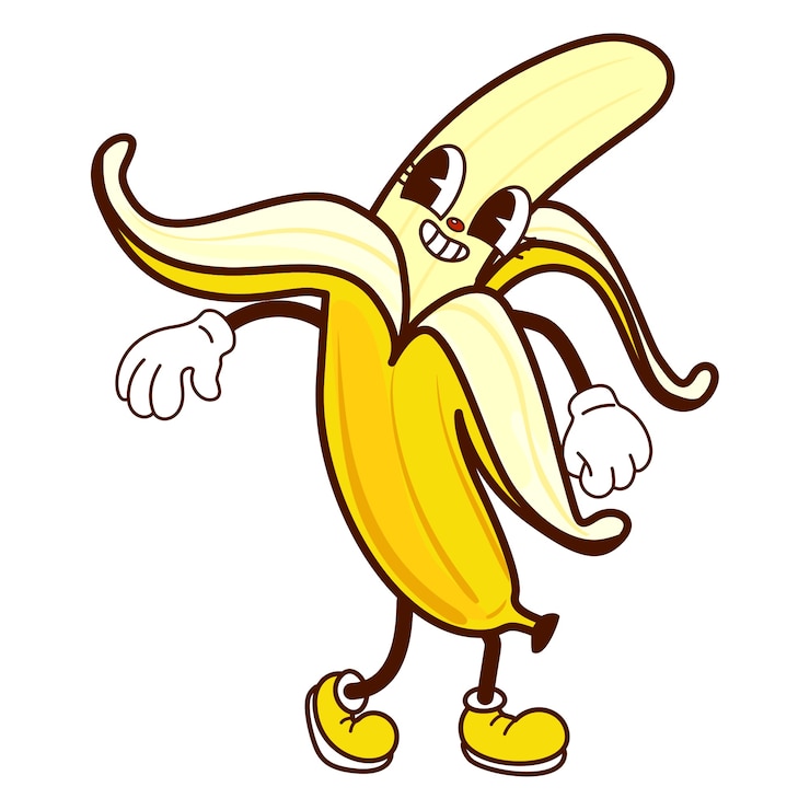 मुफ़्त PSD banana character isolated