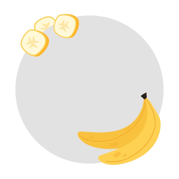 Illustrazione di una cornice di banana isolata