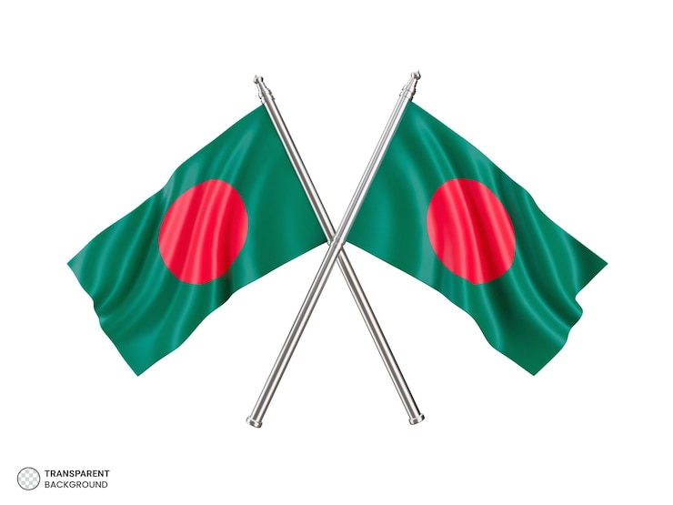 Free PSD bangladesh national flag 3d illustration