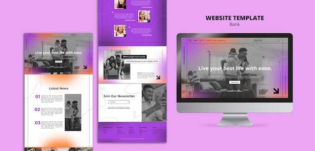 Bank design template of web