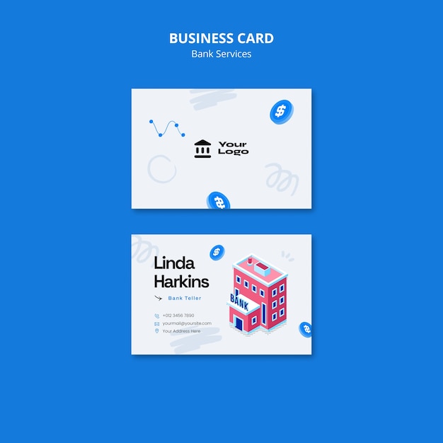 Bank services business card template