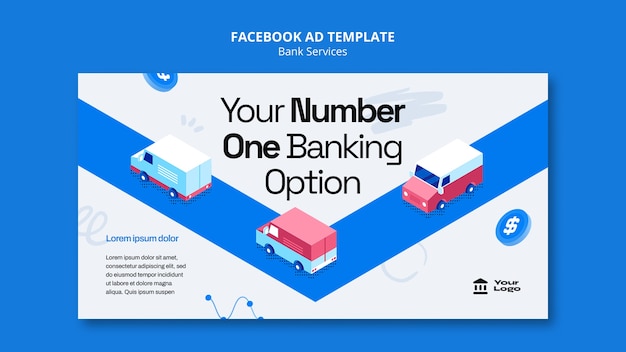 無料PSD 銀行サービスのfacebookテンプレート