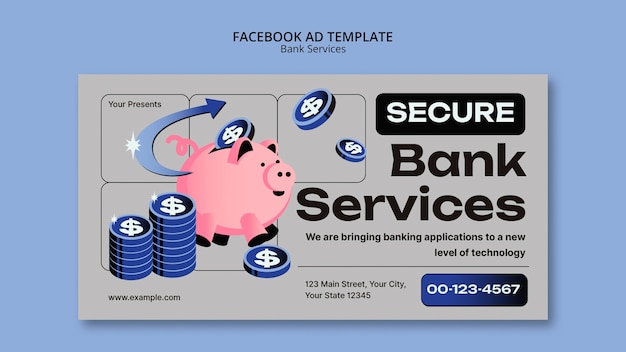 Bank services facebook template