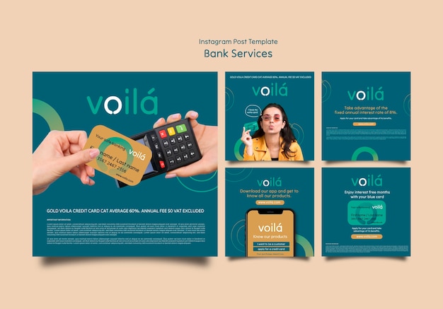 Free PSD bank services instagram posts