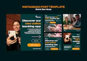 Free PSD bank services instagram posts