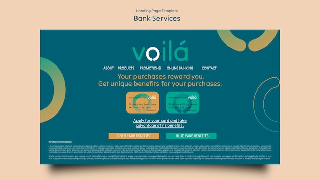 Bank services landing page template