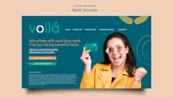 Free PSD bank services landing page template