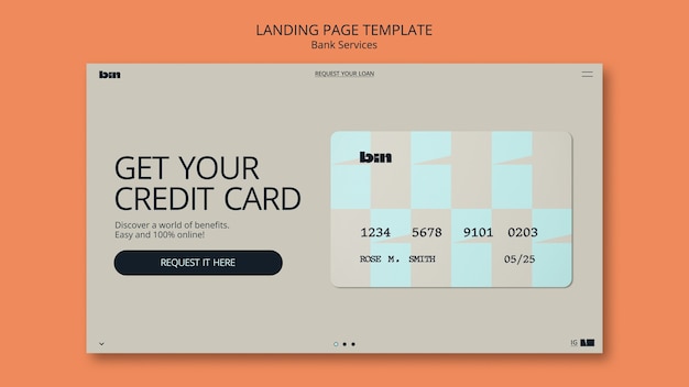 Free PSD bank services landing page template