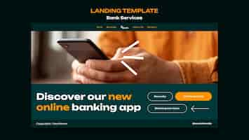 無料PSD 銀行サービスのランディング ページ テンプレート