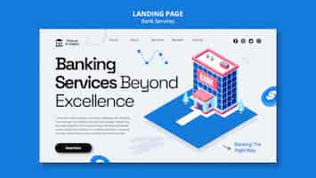 Free PSD bank services landing page template