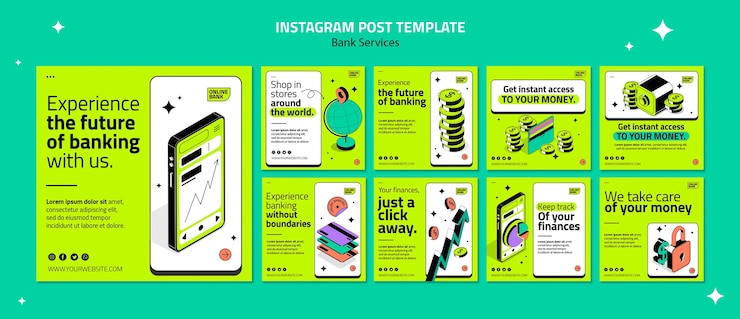 Free PSD bank services template design
