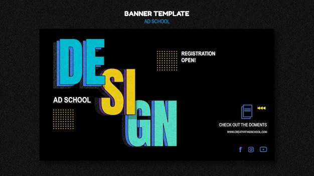 Banner ad school promo template