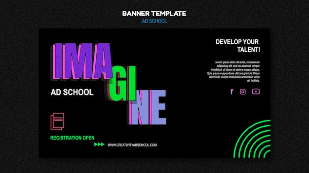 Free PSD banner ad school template