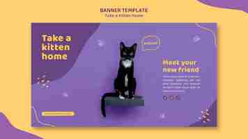 Free PSD banner adopt a kitten template