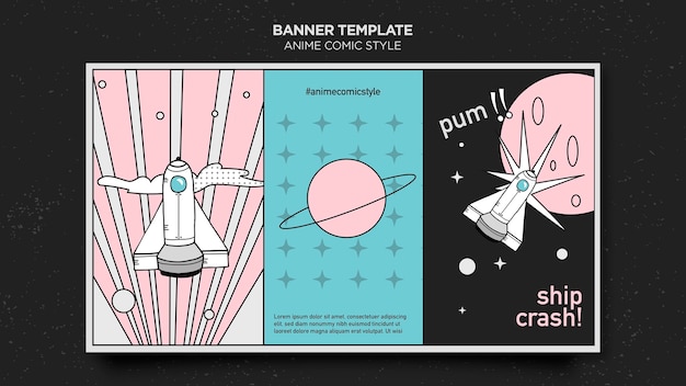 Баннер в стиле аниме в стиле комиксов