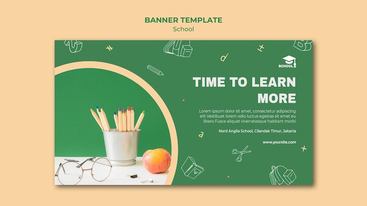 Free PSD banner back to school template