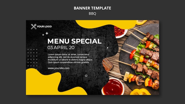 PSD gratuito banner per ristorante barbecue