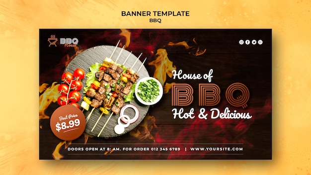 Free PSD banner for barbecue