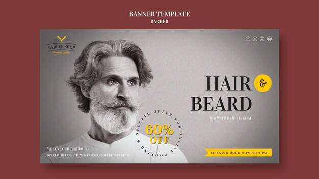 Banner barber shop ad template