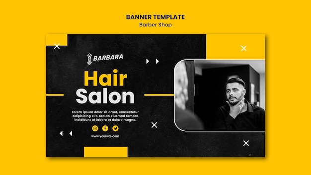 Free PSD banner barber shop template