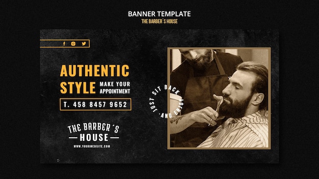 Free PSD banner barber shop template