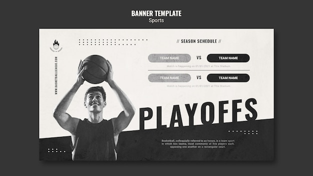 PSD gratuito modello di annuncio banner basket