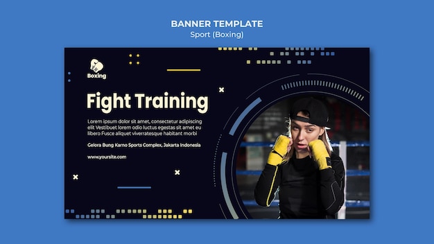 Free PSD banner boxing ad template