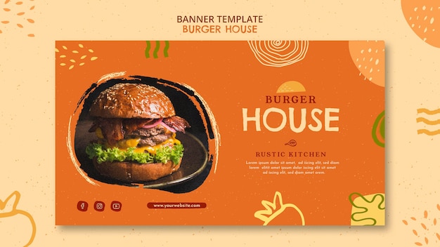 Free PSD banner burger house template