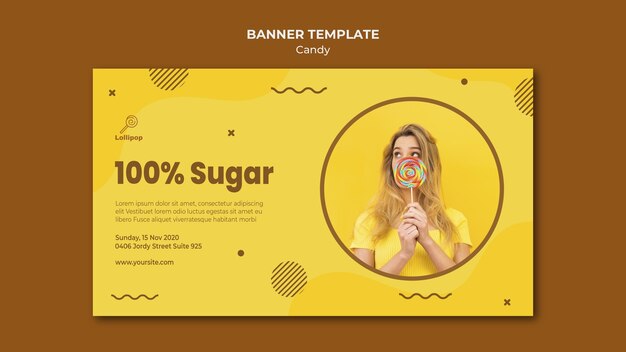 Free PSD banner candy shop template