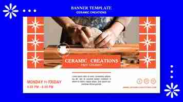 Free PSD banner ceramic creations template