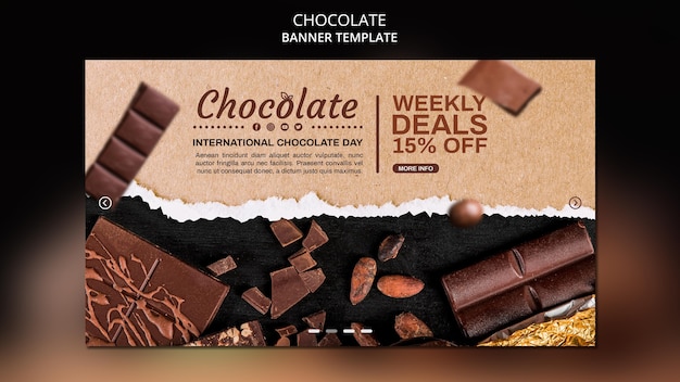 Banner Chocolate Shop Ad Template – Free PSD Template for Chocolate and Dessert Banners