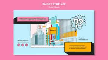 Free PSD banner comic design template