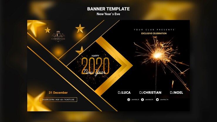 Free PSD banner concept for new year eve template