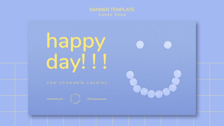 Free PSD banner design for candy shop template
