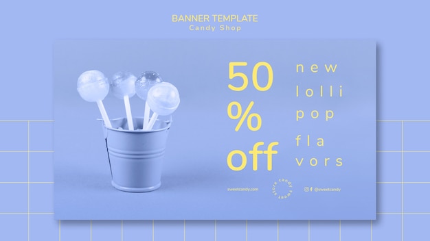 Banner design for candy shop template