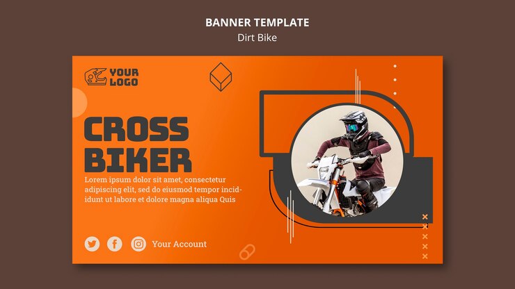 Free PSD banner dirt bike ad template