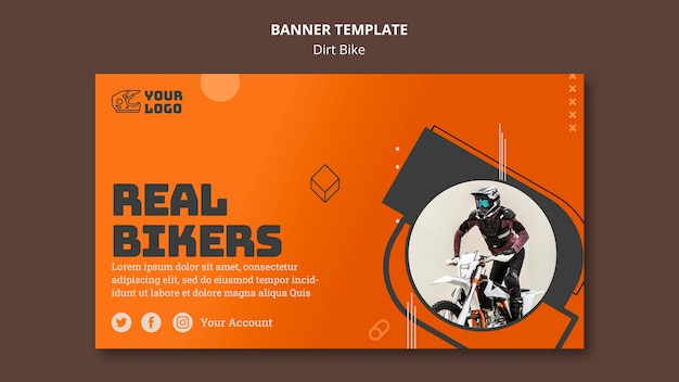 Free PSD banner dirt bike template