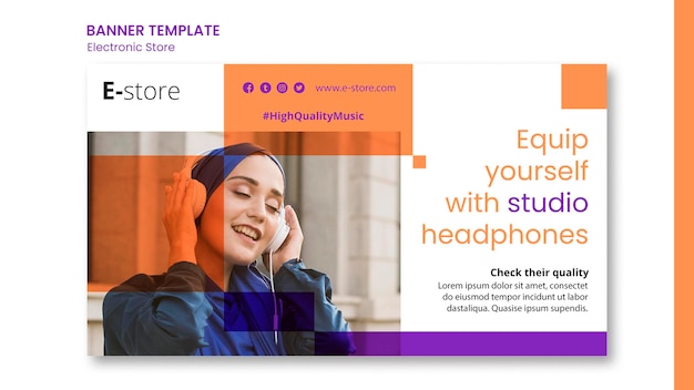 PSD gratuito modello di annuncio del negozio elettronico banner