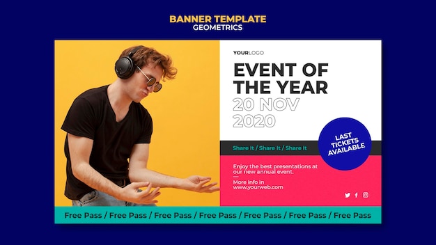 Free PSD banner event of the year template