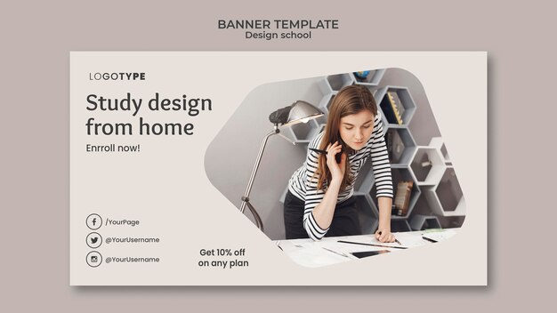 Banner fashion design school template